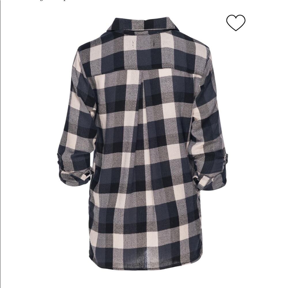 BlankNYC Blue and Tan Drape Twist Front Plaid Tunic S NWT - Picture 13 of 14
